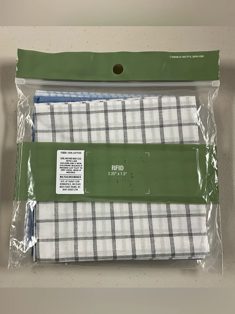 Target Goodfellow & Co Blue and White Checked Handkerchiefs - 6 Pack